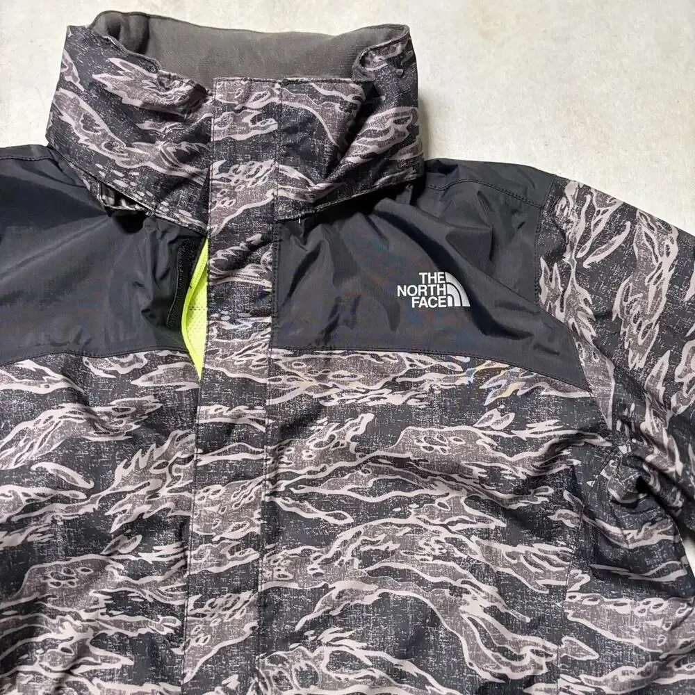 THE NORTH FACE Black Gray Neon HyVent Youth XL Rain Jacket